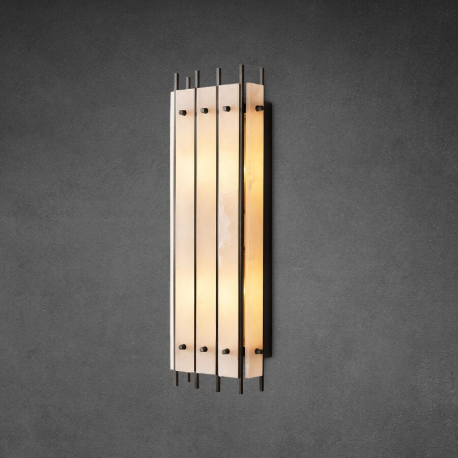 Lux Marcus Alabaster Grand Rectangular Sconce