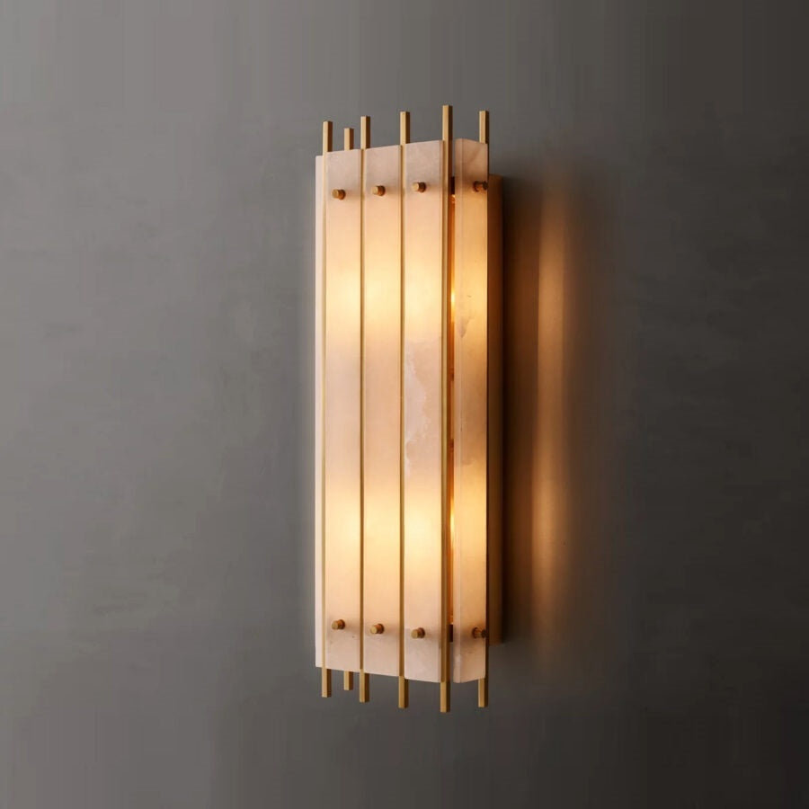 Lux Marcus Alabaster Grand Rectangular Sconce