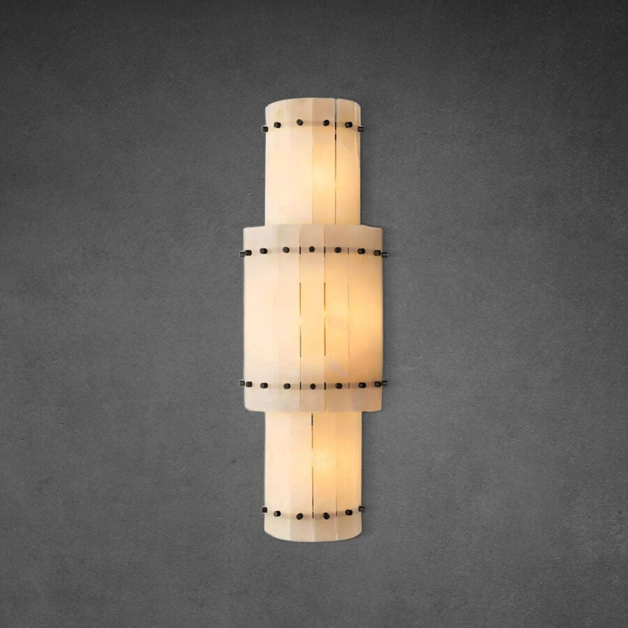 Lux Marcus Alabaster Grand Round Sconce