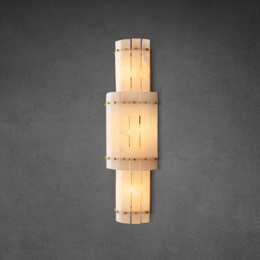 Lux Marcus Alabaster Grand Round Sconce