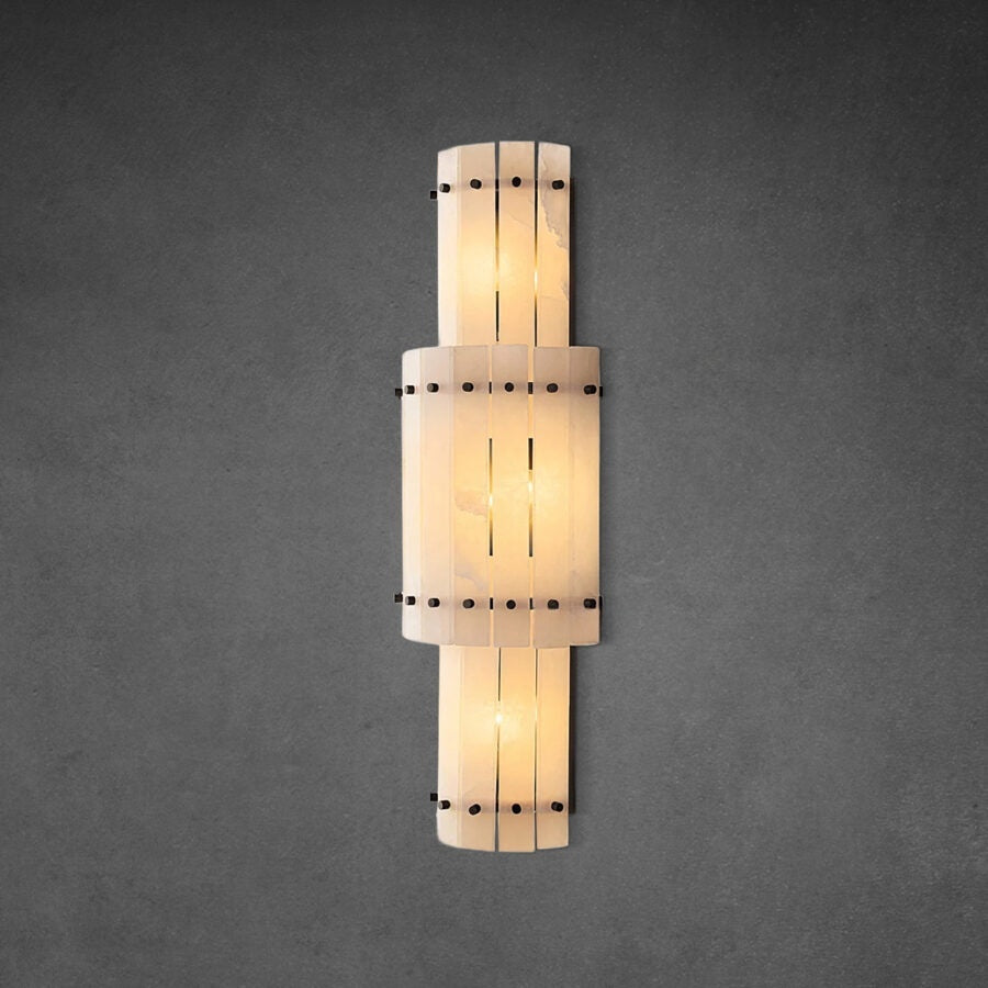 Lux Marcus Alabaster Grand Round Sconce