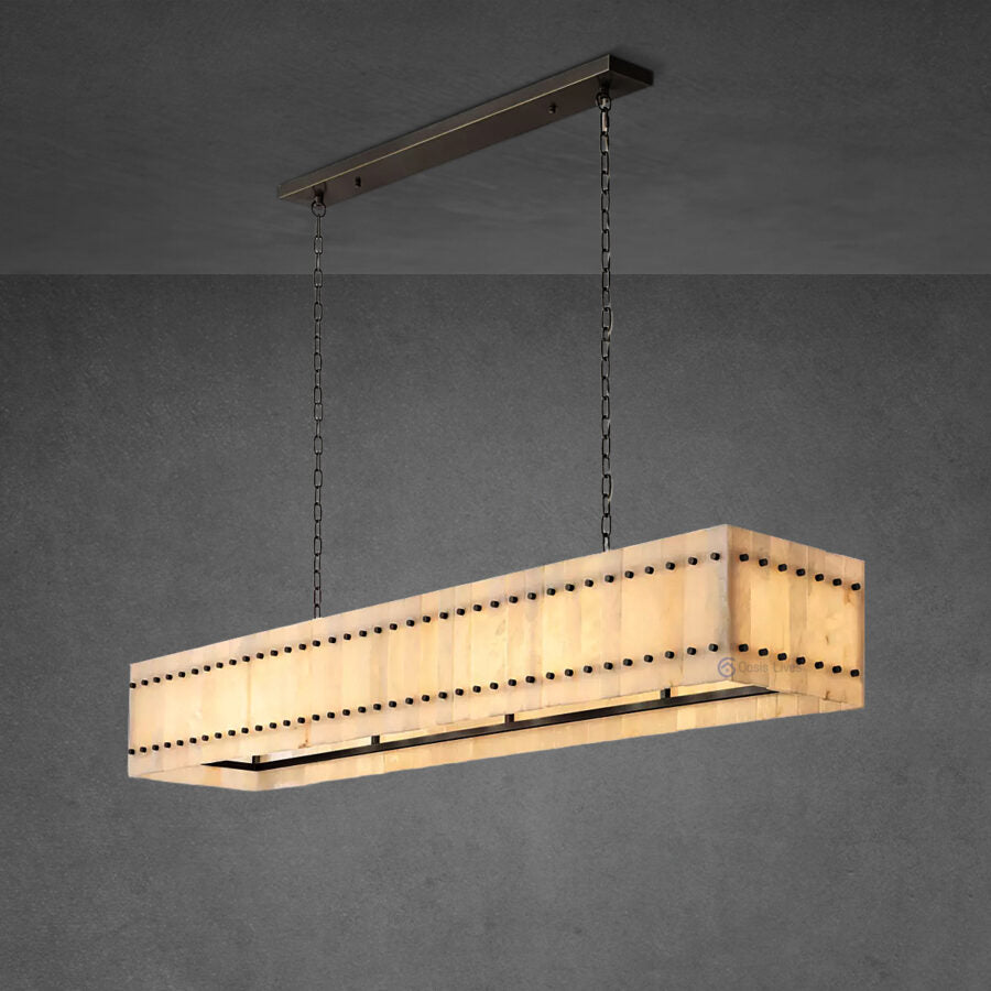Lux Marcus Alabaster Linear Chandelier 72″