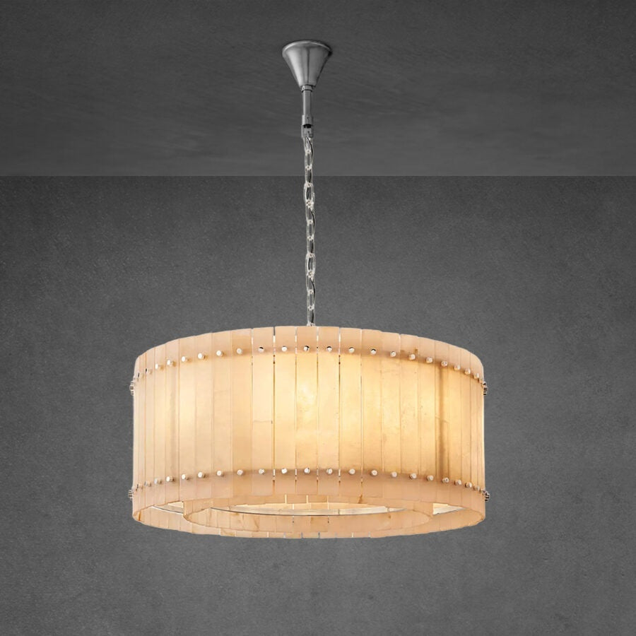 Lux Marcus Alabaster Round Chandelier 37″