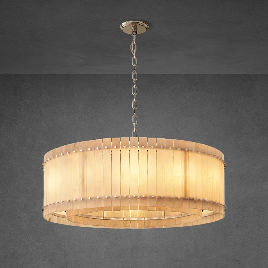 Lux Marcus Alabaster Round Chandelier 48″