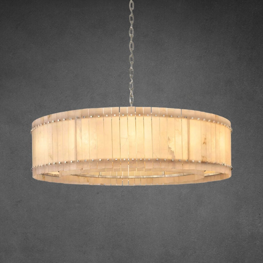 Lux Marcus Alabaster Round Chandelier 60″