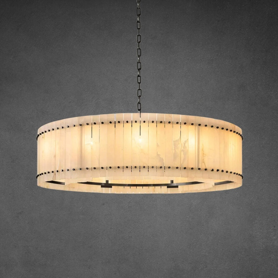 Lux Marcus Alabaster Round Chandelier 60″