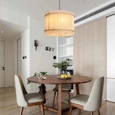 Lux Marcus Alabaster Round Chandelier Tiered Natural Stone & Steel Suspension Lamp