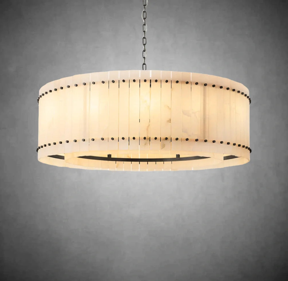 Lux Marcus Alabaster Round Chandelier
