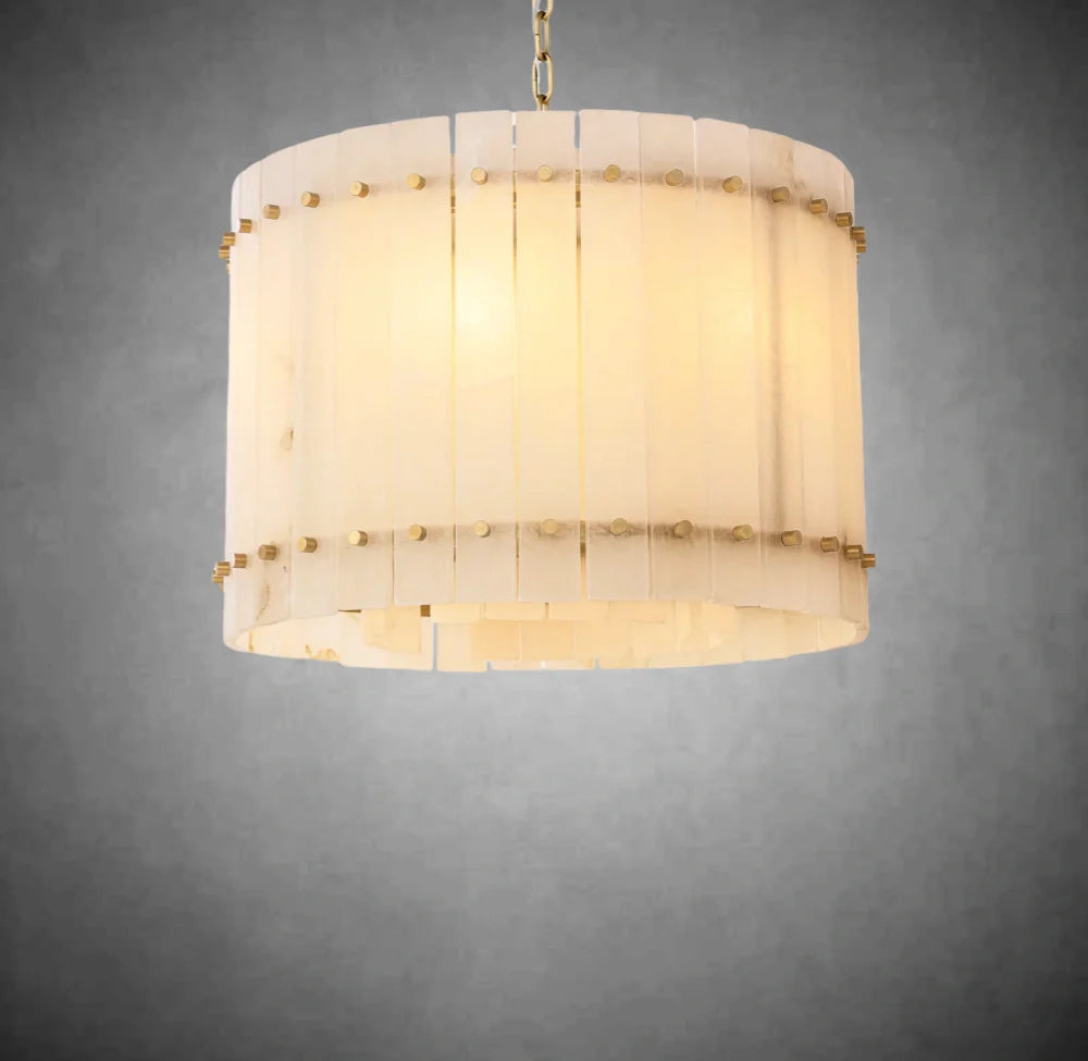 Lux Marcus Alabaster Round Chandelier