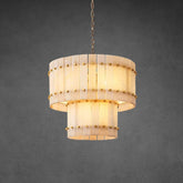Lux Marcus Alabaster Round Tiered Chandelier 22″