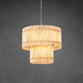 Lux Marcus Alabaster Round Tiered Chandelier 22″