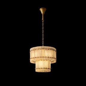 Lux Marcus Alabaster Round Tiered Chandelier 22″