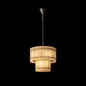 Lux Marcus Alabaster Round Tiered Chandelier 22″