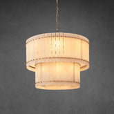 Lux Marcus Alabaster Round Tiered Chandelier 37″
