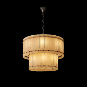 Lux Marcus Alabaster Round Tiered Chandelier 37″