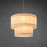 Lux Marcus Alabaster Round Tiered Chandelier 48″