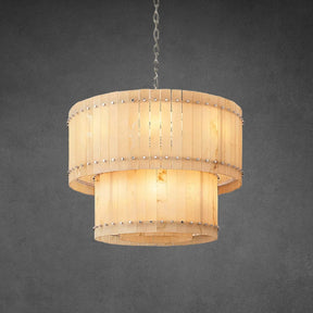 Lux Marcus Alabaster Round Tiered Chandelier 48″