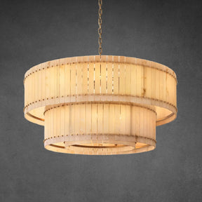 Lux Marcus Alabaster Round Tiered Chandelier 60″