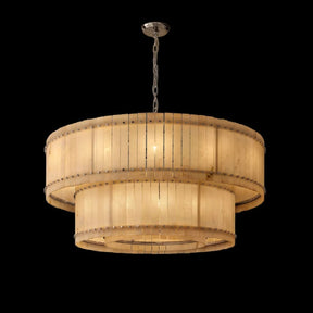 Lux Marcus Alabaster Round Tiered Chandelier 60″