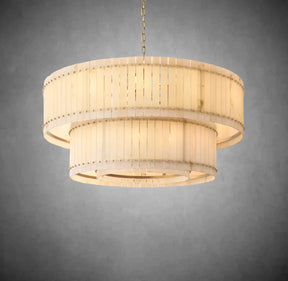 Lux Marcus Alabaster Round Tiered Chandelier