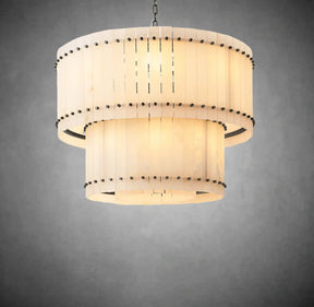 Lux Marcus Alabaster Round Tiered Chandelier