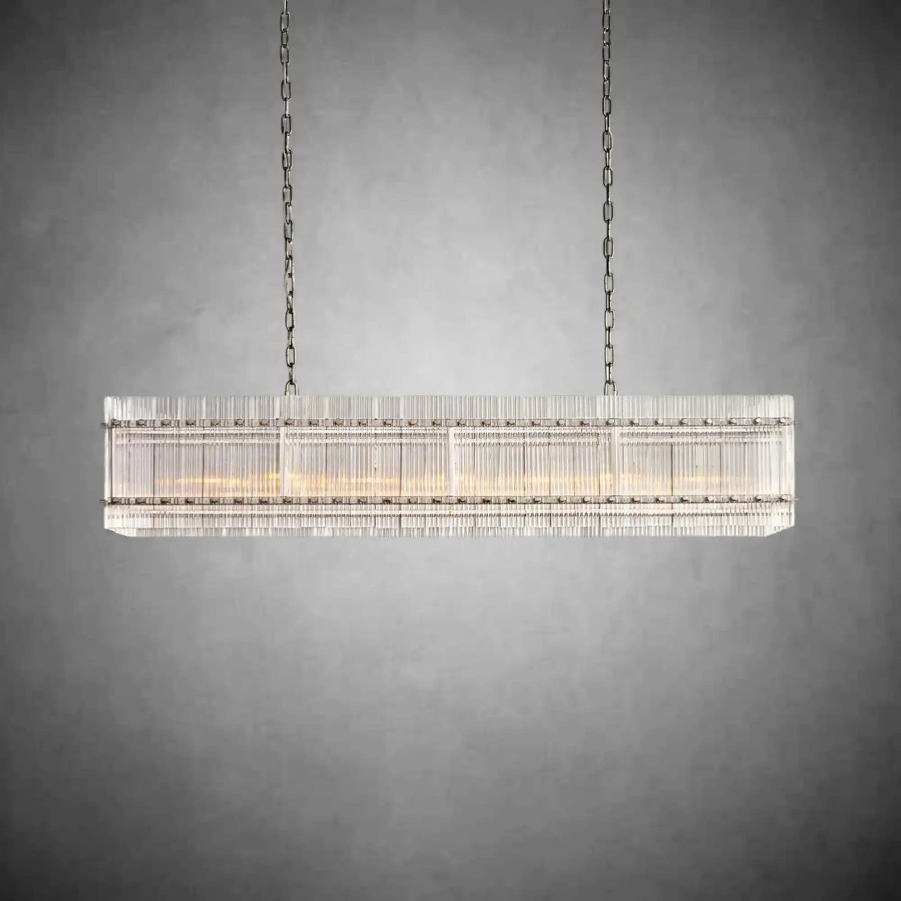 Lux Marcus Modern Rectangular Chandelier For Dining Room Kitchen Island-Chandelier-Merlin Lamps-Rectangular Chandelier 54"-Polished Nickel-merlinlamps