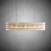 Lux Marcus Modern Rectangular Chandelier For Dining Room Kitchen Island-Chandelier-Merlin Lamps-Rectangular Chandelier 54"-Lacquered Brass-merlinlamps