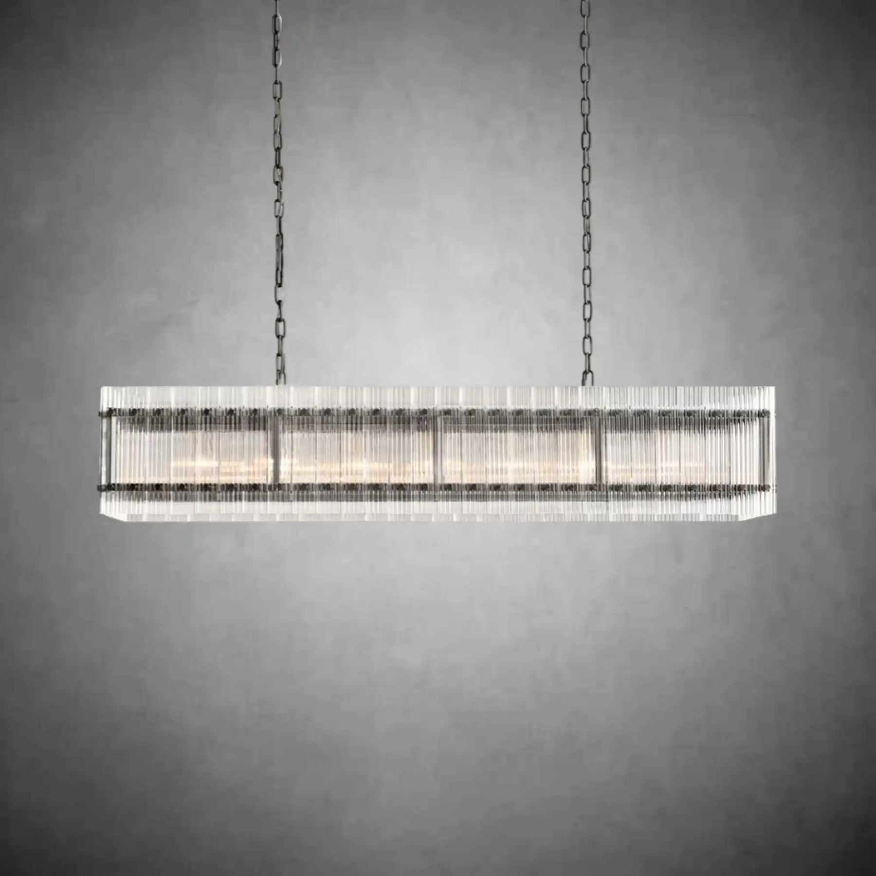 Lux Marcus Modern Rectangular Chandelier For Dining Room Kitchen Island-Chandelier-Merlin Lamps-Rectangular Chandelier 54"-Matte Black-merlinlamps