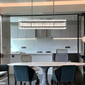 Lux Marcus Modern Rectangular Chandelier For Dining Room Kitchen Island-Chandelier-Merlin Lamps-Rectangular Chandelier 54"-Lacquered Brass-merlinlamps