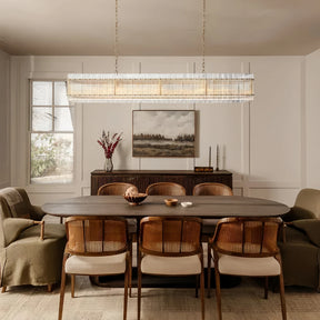 Lux Marcus Modern Rectangular Chandelier For Dining Room Kitchen Island-Chandelier-Merlin Lamps-Rectangular Chandelier 54"-Lacquered Brass-merlinlamps