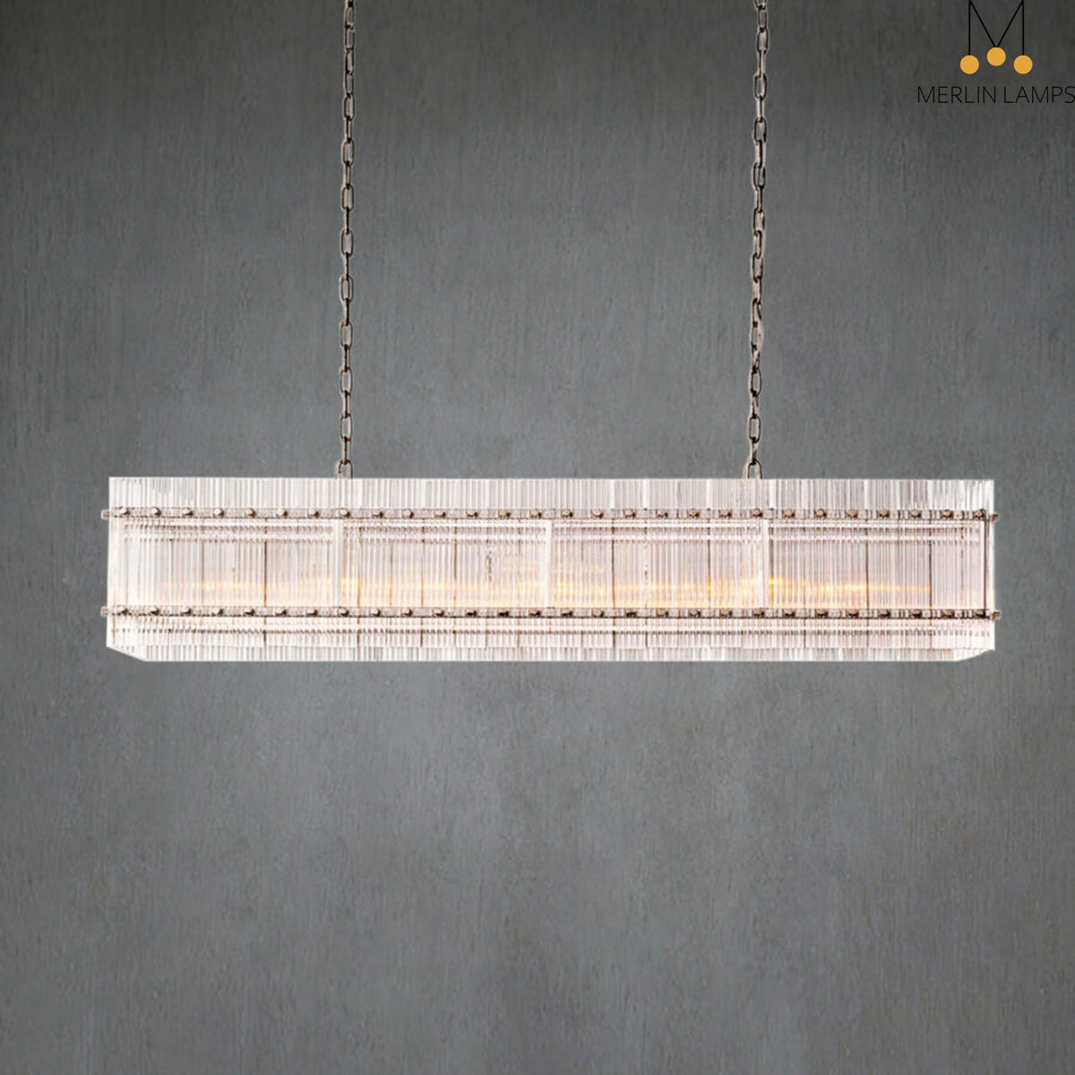 Lux Marcus Modern Rectangular Chandelier For Dining Room Kitchen Island