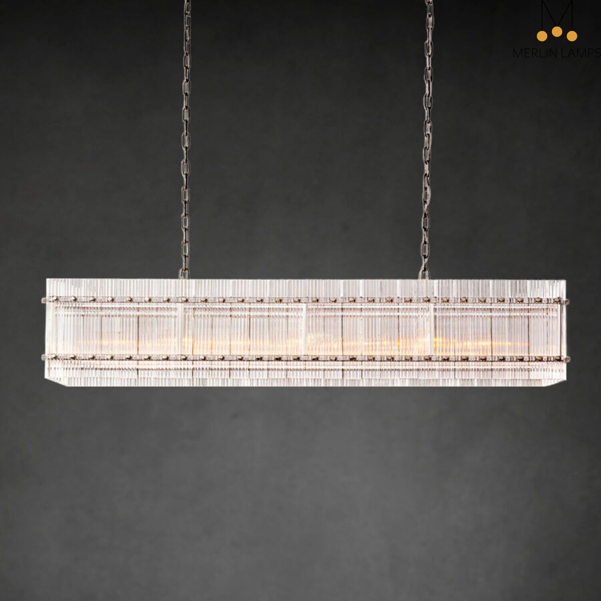 Lux Marcus Modern Rectangular Chandelier For Dining Room Kitchen Island