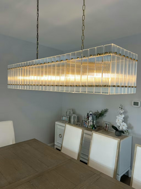 Lux Marcus Modern Rectangular Chandelier For Dining Room Kitchen Island