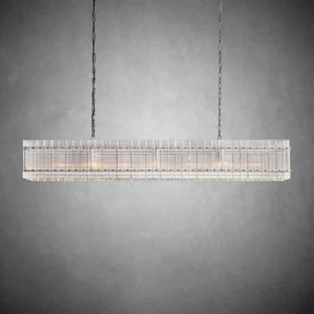 Lux Marcus Modern Rectangular Chandelier For Dining Room Kitchen Island-Chandelier-Merlin Lamps-Rectangular Chandelier 72"-Polished Nickel-merlinlamps