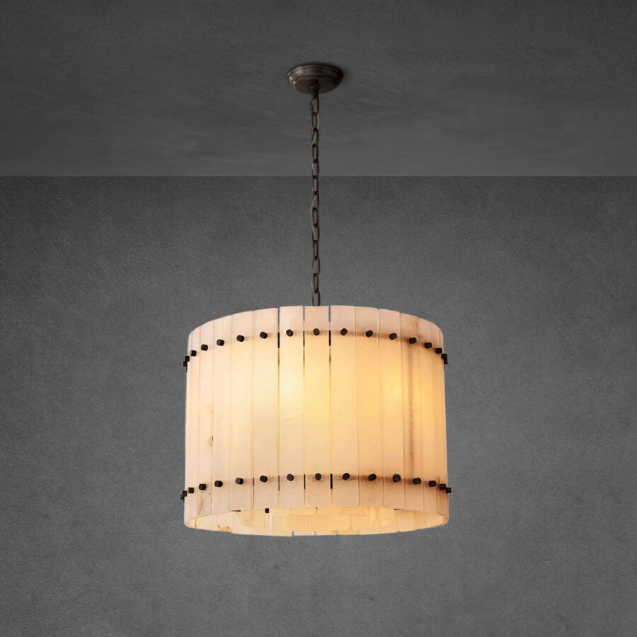 Lux Marcus Round Alabaster Chandelier 22″
