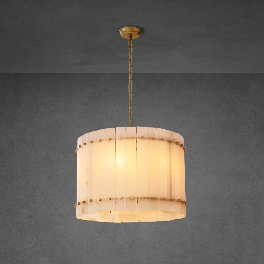 Lux Marcus Round Alabaster Chandelier 22″