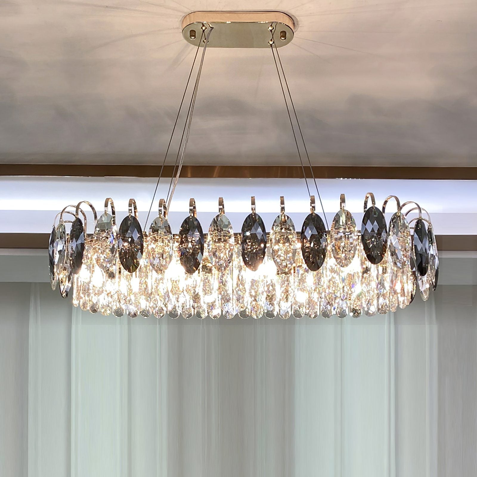 Luxurious K9 Crystal Chandelier Modern Ceiling Light Fixtures Set for Living Room/Dining Room