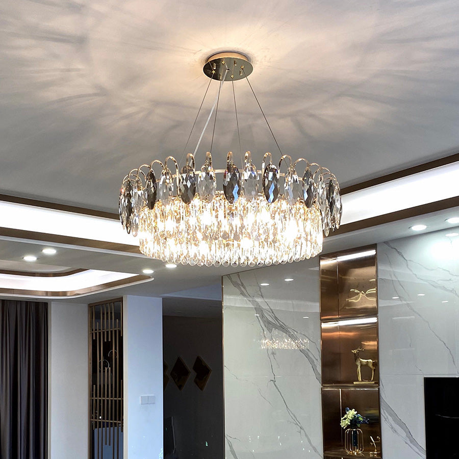 Luxurious K9 Crystal Chandelier Modern Ceiling Light Fixtures Set for Living Room/Dining Room
