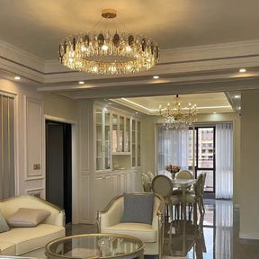 Luxurious K9 Crystal Chandelier Modern Ceiling Light Fixtures Set for Living Room/Dining Room
