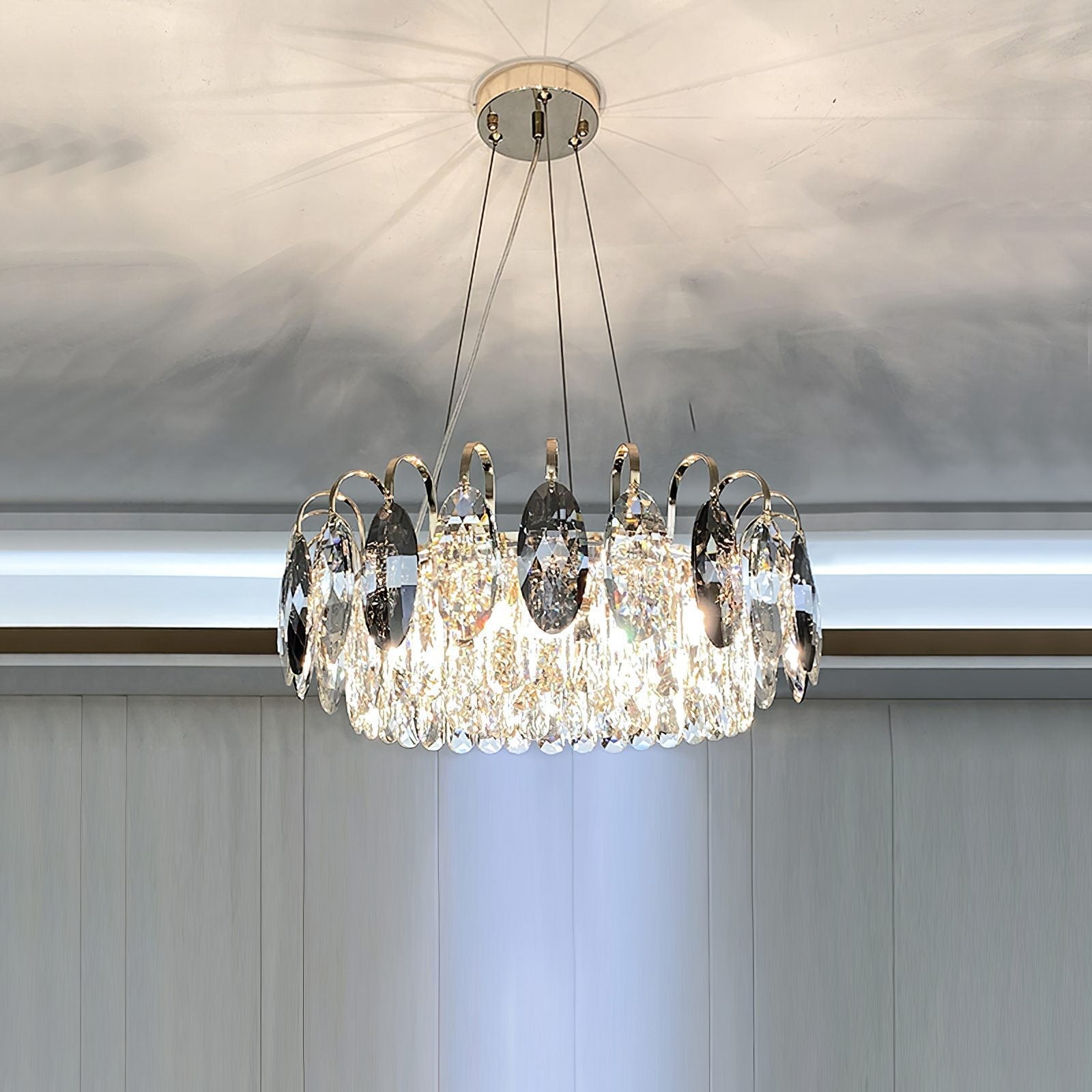 Luxurious K9 Crystal Chandelier Modern Ceiling Light Fixtures Set for Living Room/Dining Room
