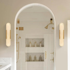 Luxury Alabaster Brass Wall Sconce Set of Two