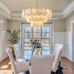 Luxury Alabaster Chandelier – 32" D, 15‑Bulb Natural Spanish Stone Light Fixture