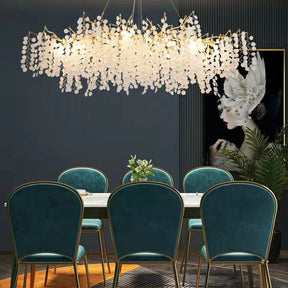 Luxury Branches Crystal Frosted Glass Chandelier Set for Living /Dining Room