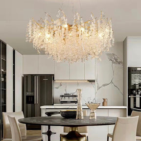 Luxury Branches Crystal Frosted Glass Chandelier Set for Living /Dining Room