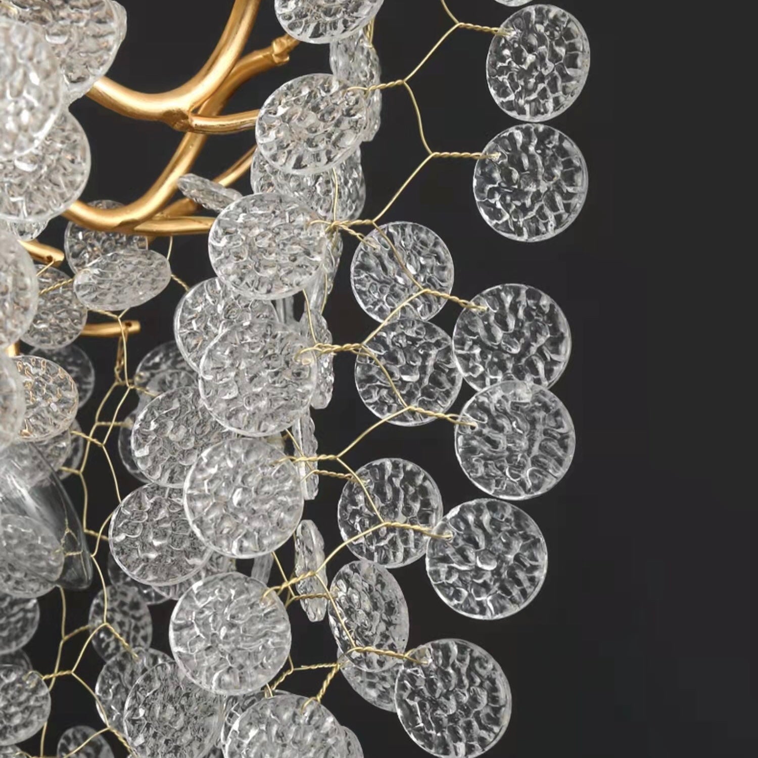 Luxury Branches Crystal Frosted Glass Chandelier Set for Living /Dining Room