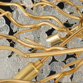 Luxury Branches Crystal Frosted Glass Chandelier Set for Living /Dining Room