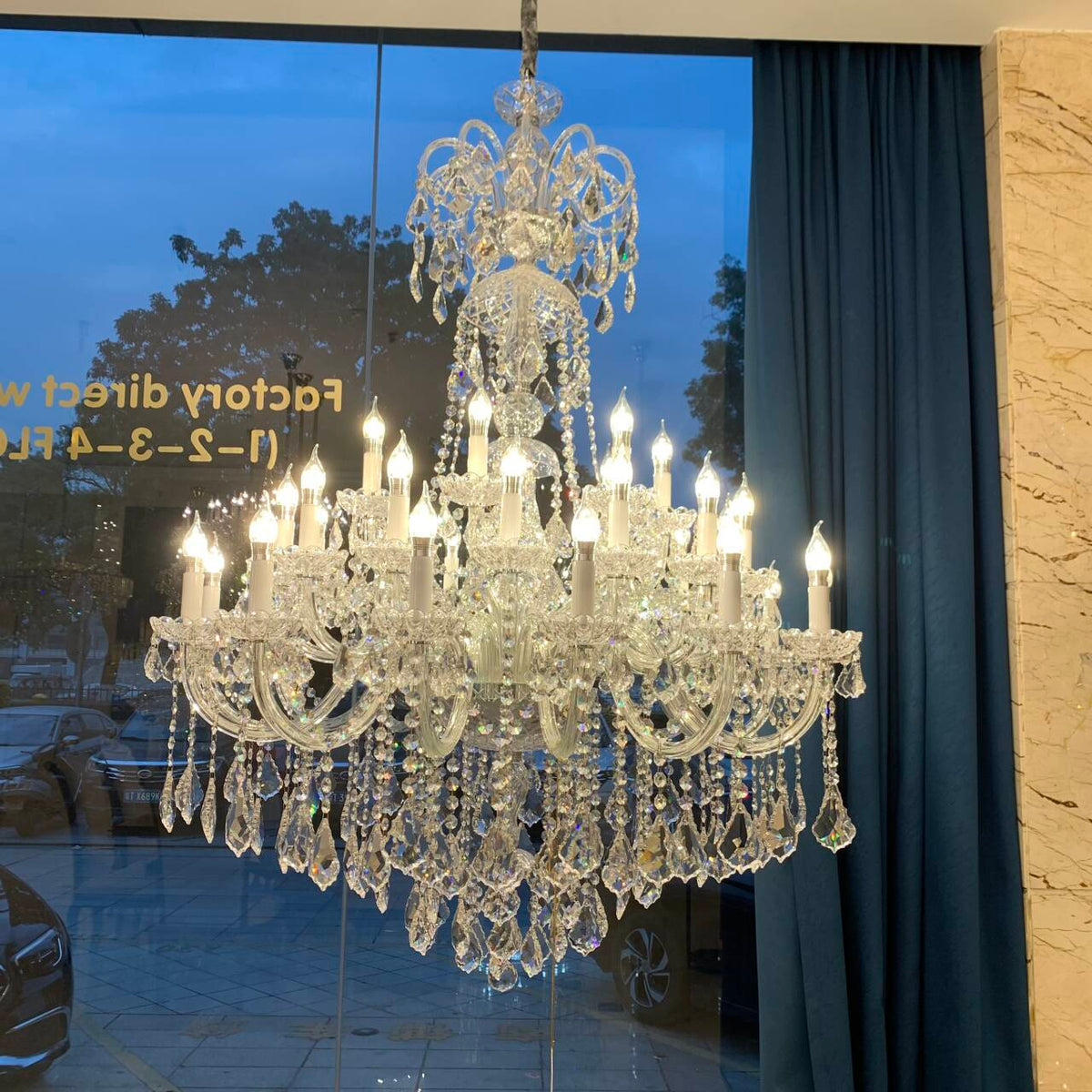 Luxury Classic Clear Crystal Chandelier for Foyer/Staircase/Entryway/Hallway
