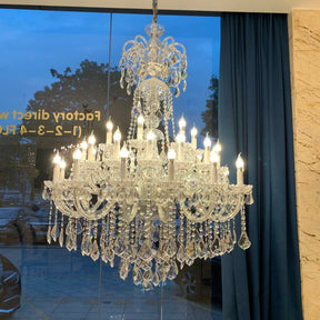 Luxury Classic Clear Crystal Chandelier for Foyer/Staircase/Entryway/Hallway