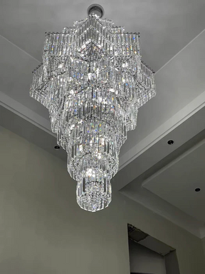 Luxury Extra Large Plaza Multi-Tier Crystal Chandelier For  Hotel Hall / 2 Story Foyer / High Ceiling Living Room