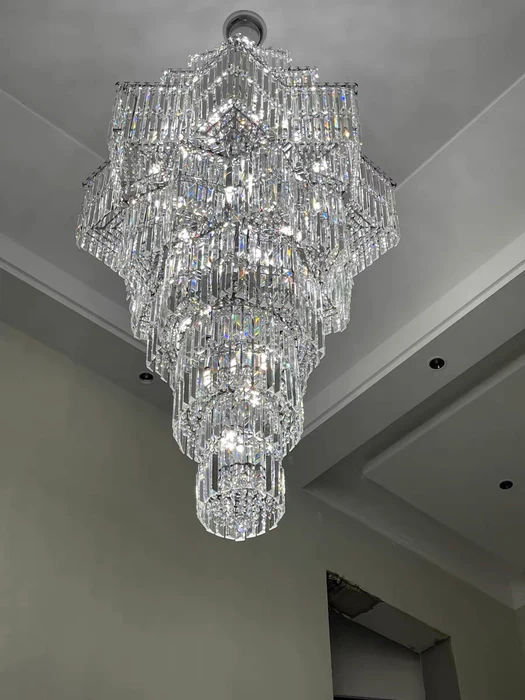 Luxury Extra Large Plaza Multi-Tier Crystal Chandelier For  Hotel Hall / 2 Story Foyer / High Ceiling Living Room
